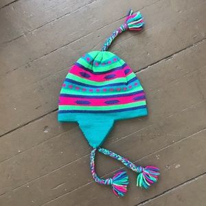 90s neon wool ski hat made in Vermont like new